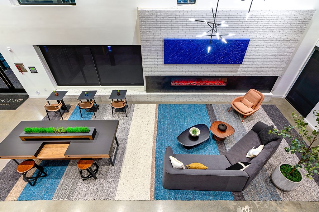 a view of the living room from above