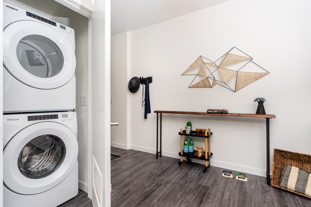 a washer and dryer in a laundry room