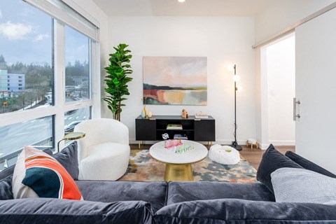 Living room with couch and coffee table