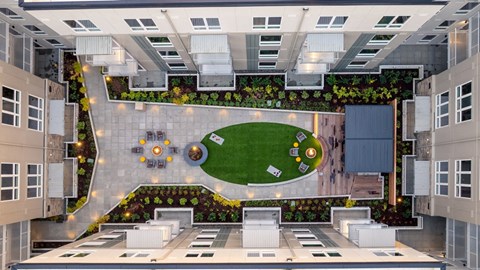 Aerial view of the courtyard