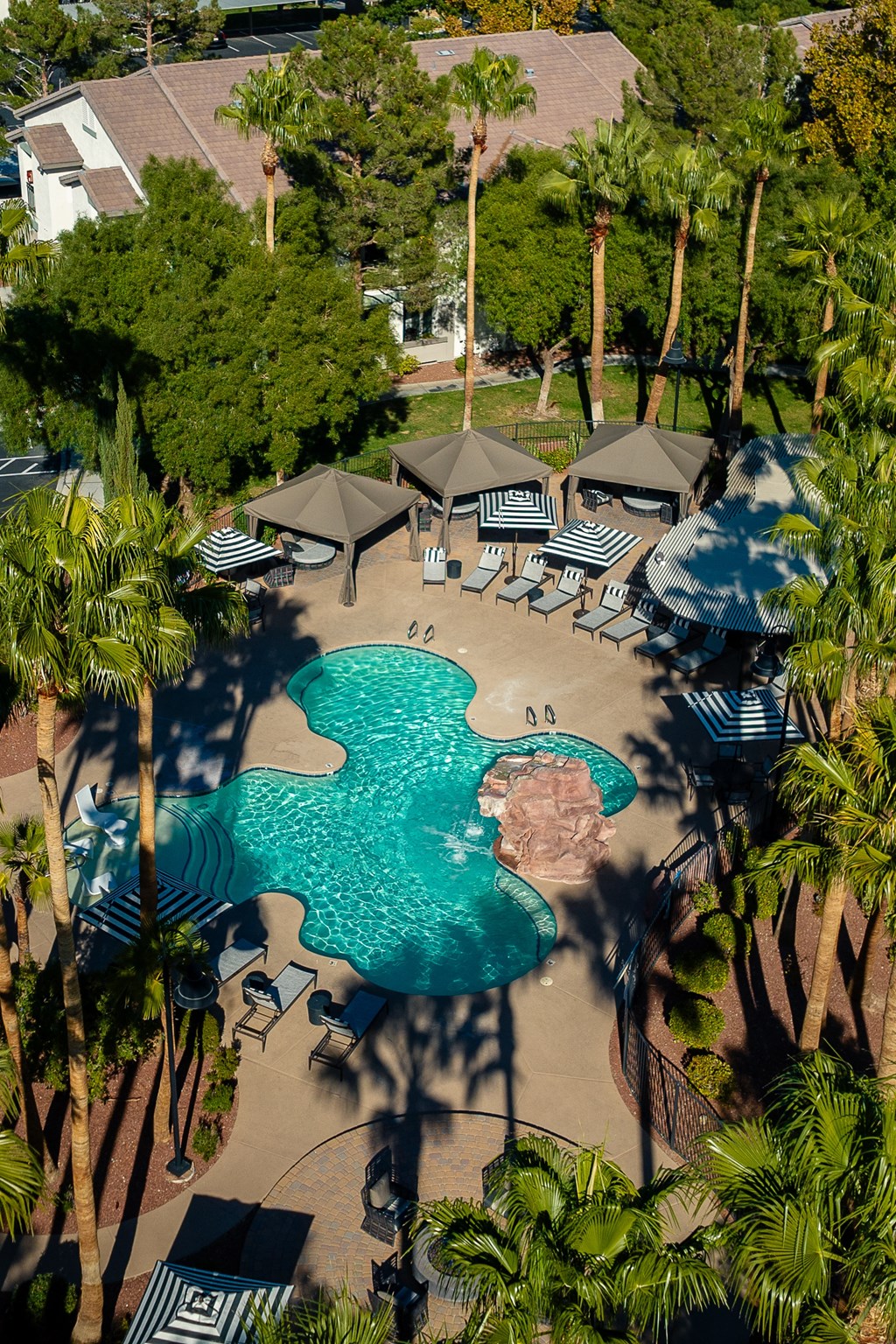 an aerial view of the pool at the resort at longboat key club