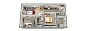 a floor plan of a house with a bedroom and a bathroom