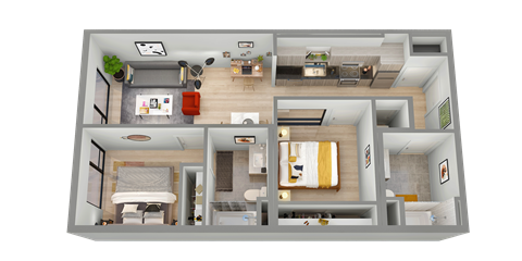 a floor plan of a house with a bedroom and a bathroom