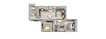 a floor plan of a house with a bedroom and a living room