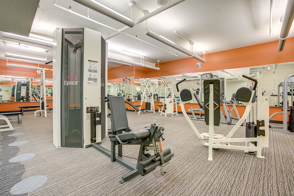 Fitness center at Americana Apartments, Mountain View, California