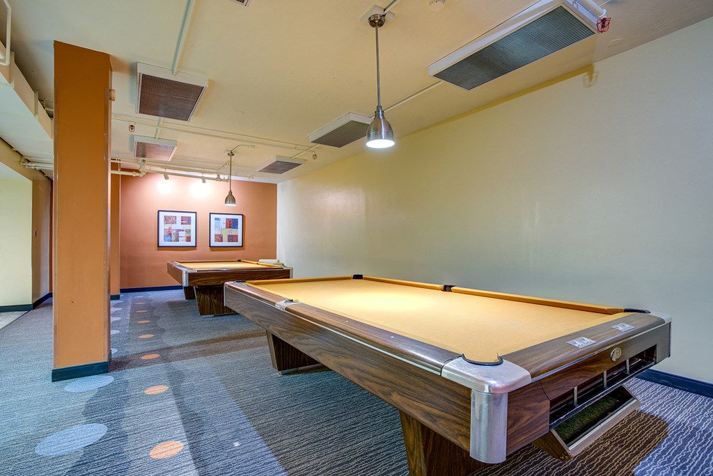 Billiards tables at Americana Apartments, California, 94040