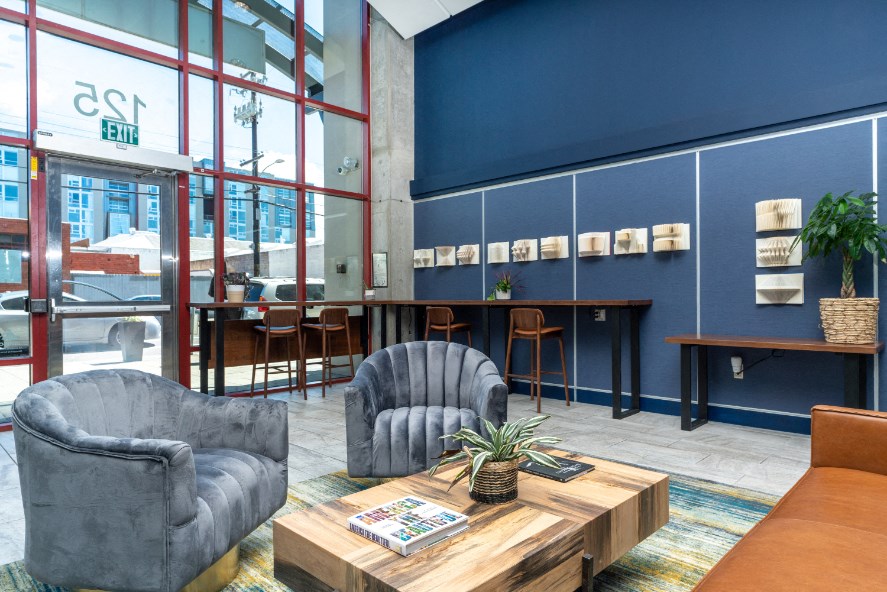 furnished lobby and entry way with lounge seating