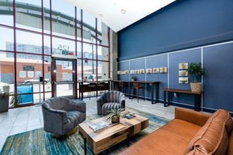 furnished lobby with lounge seating furnished lobby with lounge seating - Photo Gallery
