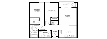 Plan C - 1088 sqft