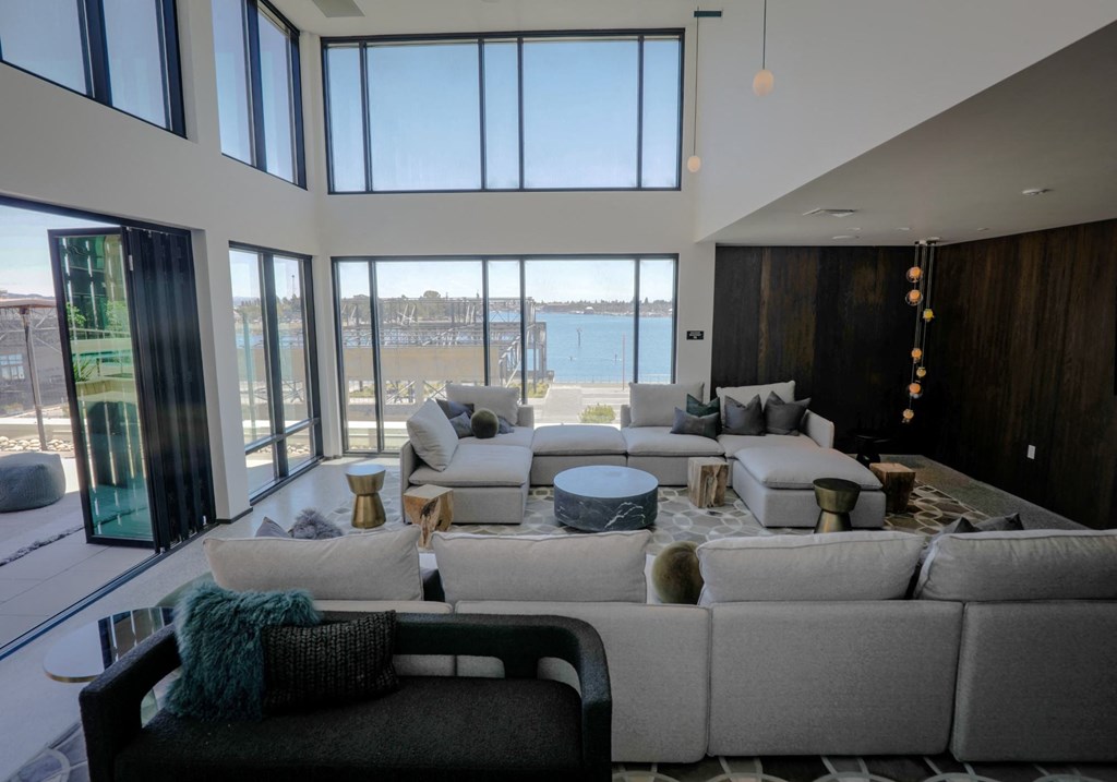 clubroom lounge with stylish lounge with bay views