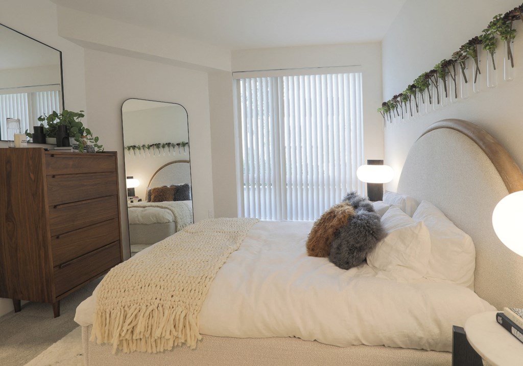 model bedroom with large window