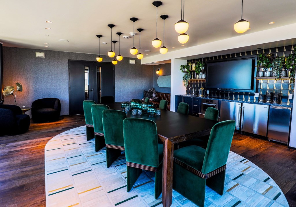 8th floor dining room table with kitchen