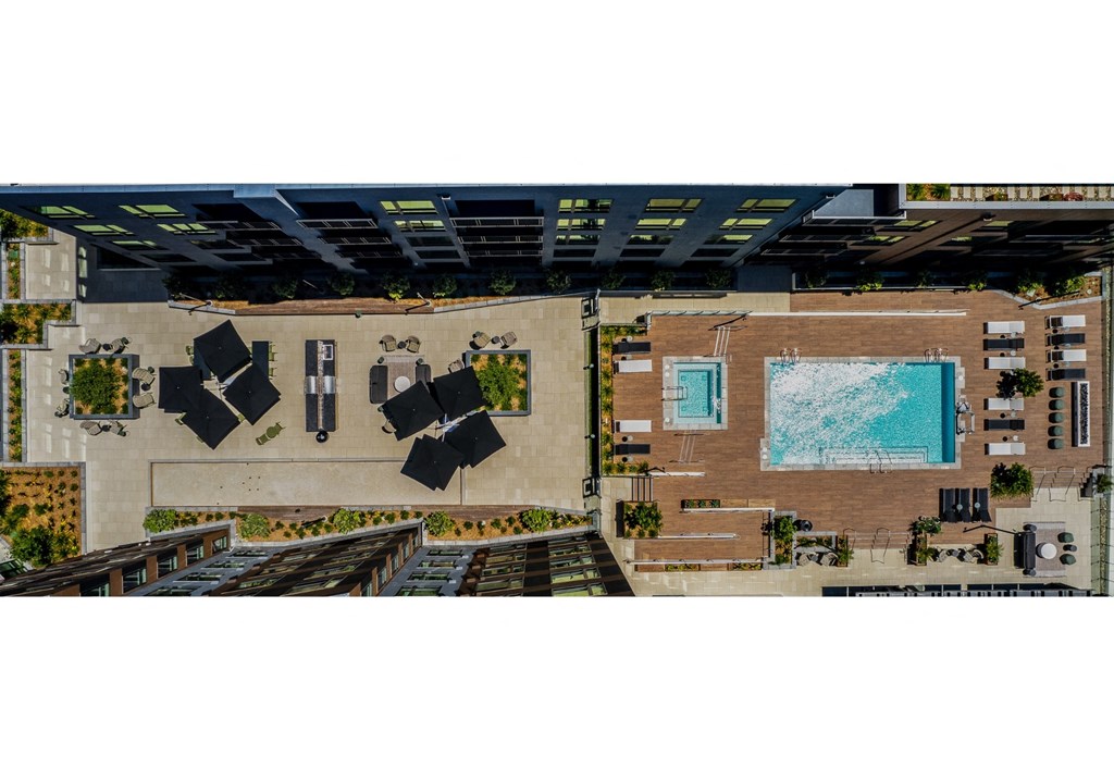 aerial view of artizan pool