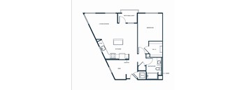 a floor plan of a 1 bedroom floor plan