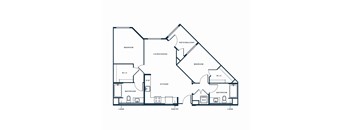 a floor plan of a house showing the bedrooms and baths