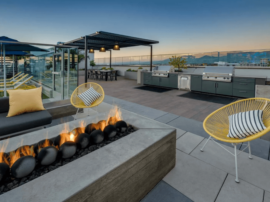 outside rooftop lounge