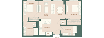 2E - 2 bed 2 bath
