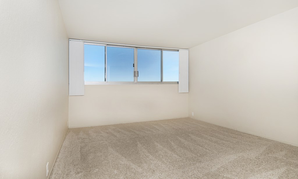 seaport furnished bedroom and carpet at Avenue Two Apartments, California, 94063