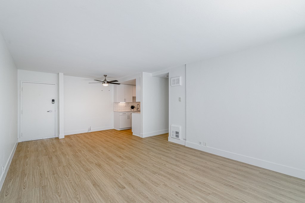 brewster unfurnished living room at Avenue Two Apartments, California