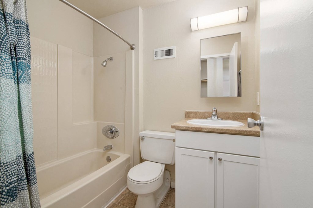 ralston floor plan bathroom at Avenue Two Apartments, Redwood City  , California