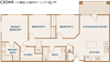 Cedar 3 bed 2 bath - 1117 sq ft