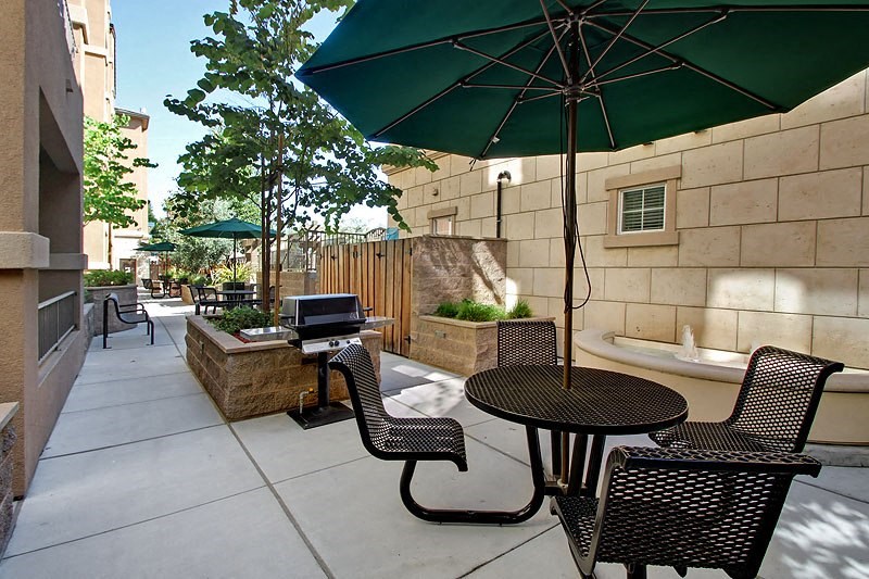 Pet-Friendly Apartments in San Jose CA - Aviara - Outdoor Grill Area with Shaded Seating