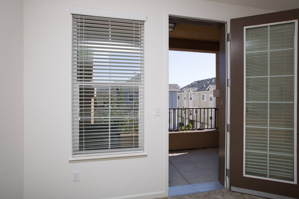 view of balcony from living room