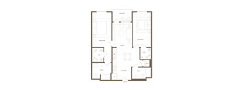 A floor plan of a house with labeled rooms such as Bedroom, Bath, Kitchen, Living room, and Balcony.