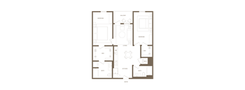 A floor plan of a house with labeled rooms such as Bath, Kitchen, Living room, Bedroom and Balcony.