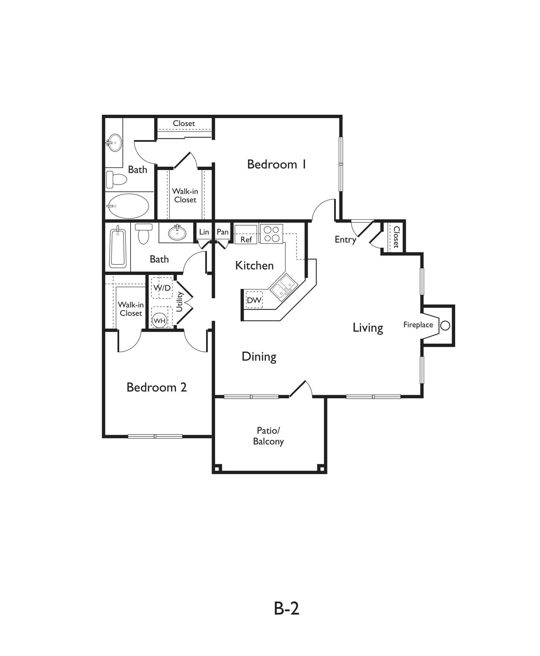 B2 (Premium) 2 bed 2 bath 977 sqft