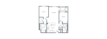 A black and white image of a house floor plan.