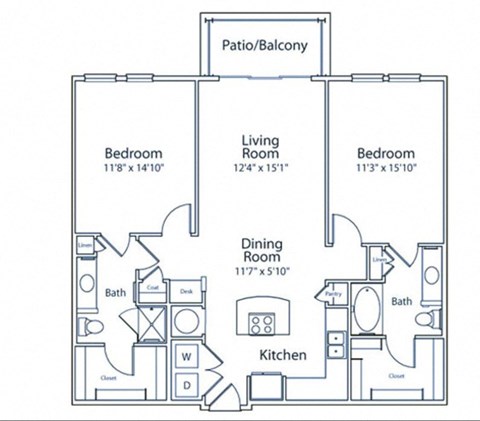 B2 Floor Plan at Trend Design District, Texas 75207