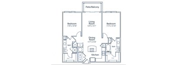 b2 2bed 2bath 1170 square feet