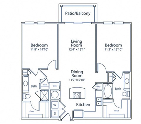 B2-1 Floor Plan at Trend Design District, Dallas, 75207