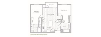 B3  – 2 Bedroom 2 Bath Floor Plan Layout – 1098 Square Feet