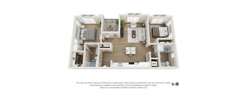 2 bed 2 bath - 929 sqft