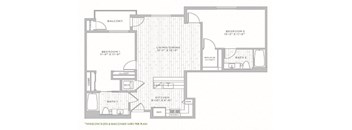 B4  – 2 Bedroom 2 Bath Floor Plan Layout – 1154 Square Feet