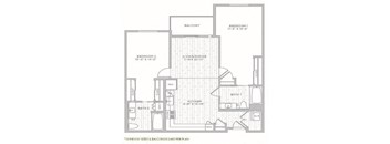 B6  – 2 Bedroom 2 Bath Floor Plan Layout – 1175 Square Feet