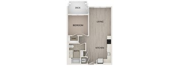 A1 Floor Plan at Bayswater Apartments, Burlingame, California