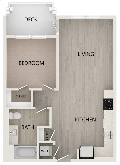 A1 Floor Plan at Bayswater Apartments, Burlingame, California
