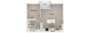 A2 1 bed 1 bath 673 square feet at Bayswater Apartments, Burlingame