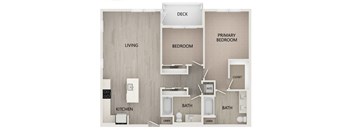 B5 2 bed 2 bath 1149 square feet floor plan at Bayswater Apartments, Burlingame, 94010