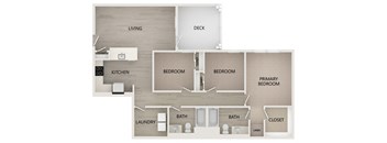 C1 Floor Plan at Bayswater Apartments, Burlingame