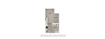 S2  studio 1 bath 485 sq foot floor plan at Bayswater Apartments, Burlingame, 94010