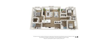 3 bed 3 bath - 1245 sqft