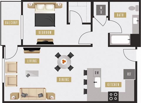 a floor plan of a house with a living room and a dining room