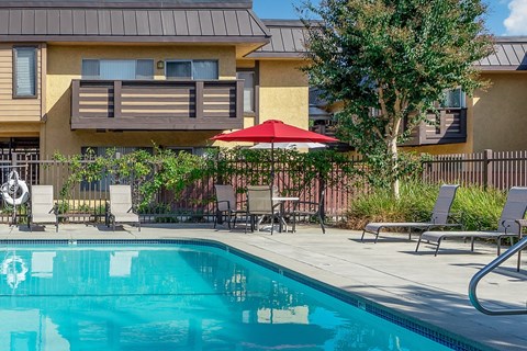 resident pool with lounge seating