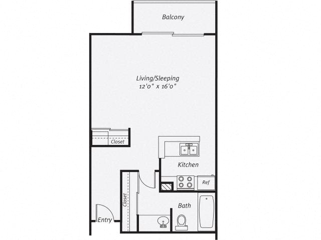S1 (Premium) studio 1 bed 570 sqft