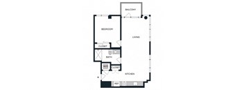 a floor plan of a house with a bedroom and a living room