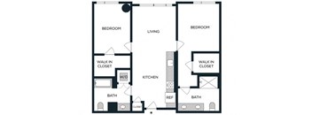 a floor plan of a living room and a kitchen